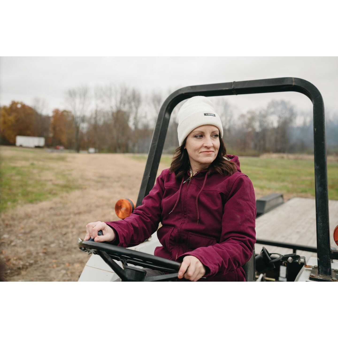 Berne Women's Small Plum Sherpa-Lined Softstone Duck Hooded Jacket Image 2