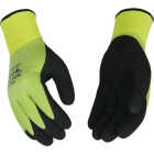 Kinco HydroFlector Men's Large Hi-Vis Green Waterproof Latex Coated Winter Work Glove Image 1