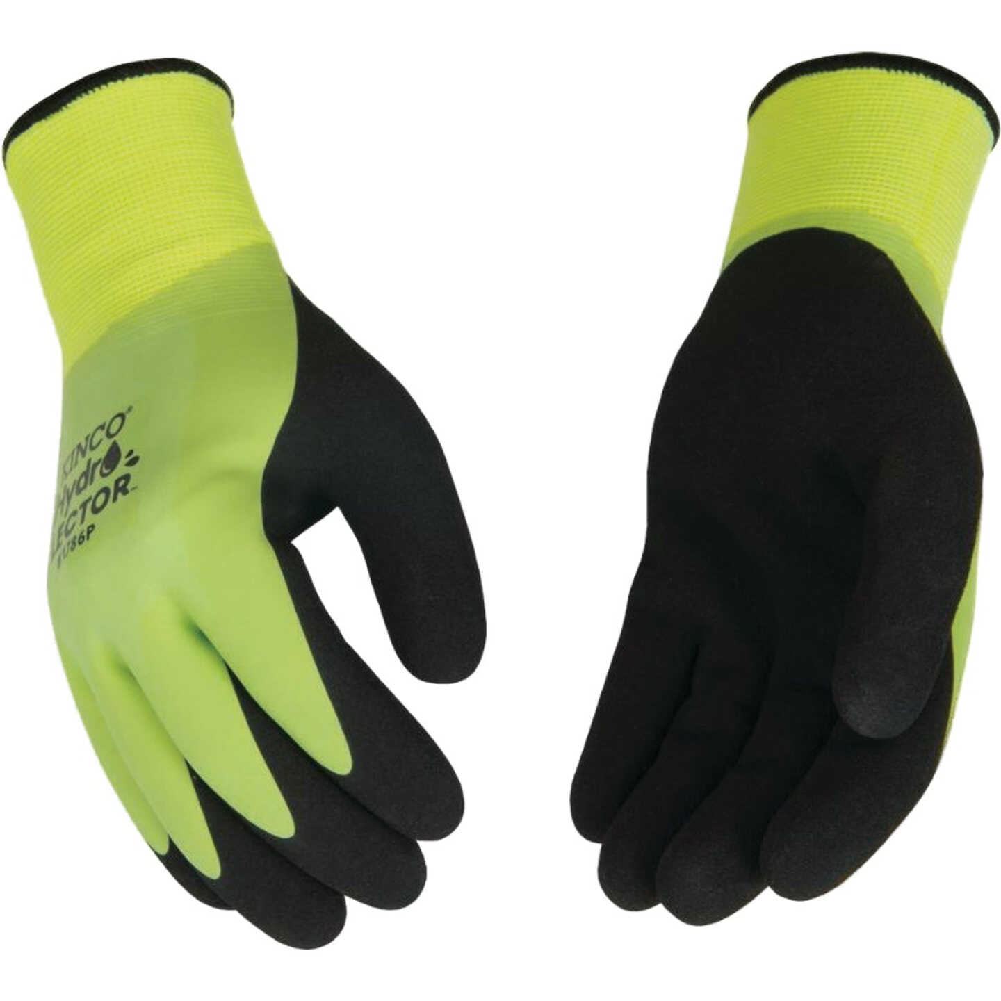 Kinco HydroFlector Men's Large Hi-Vis Green Waterproof Latex Coated Winter Work Glove Image 1