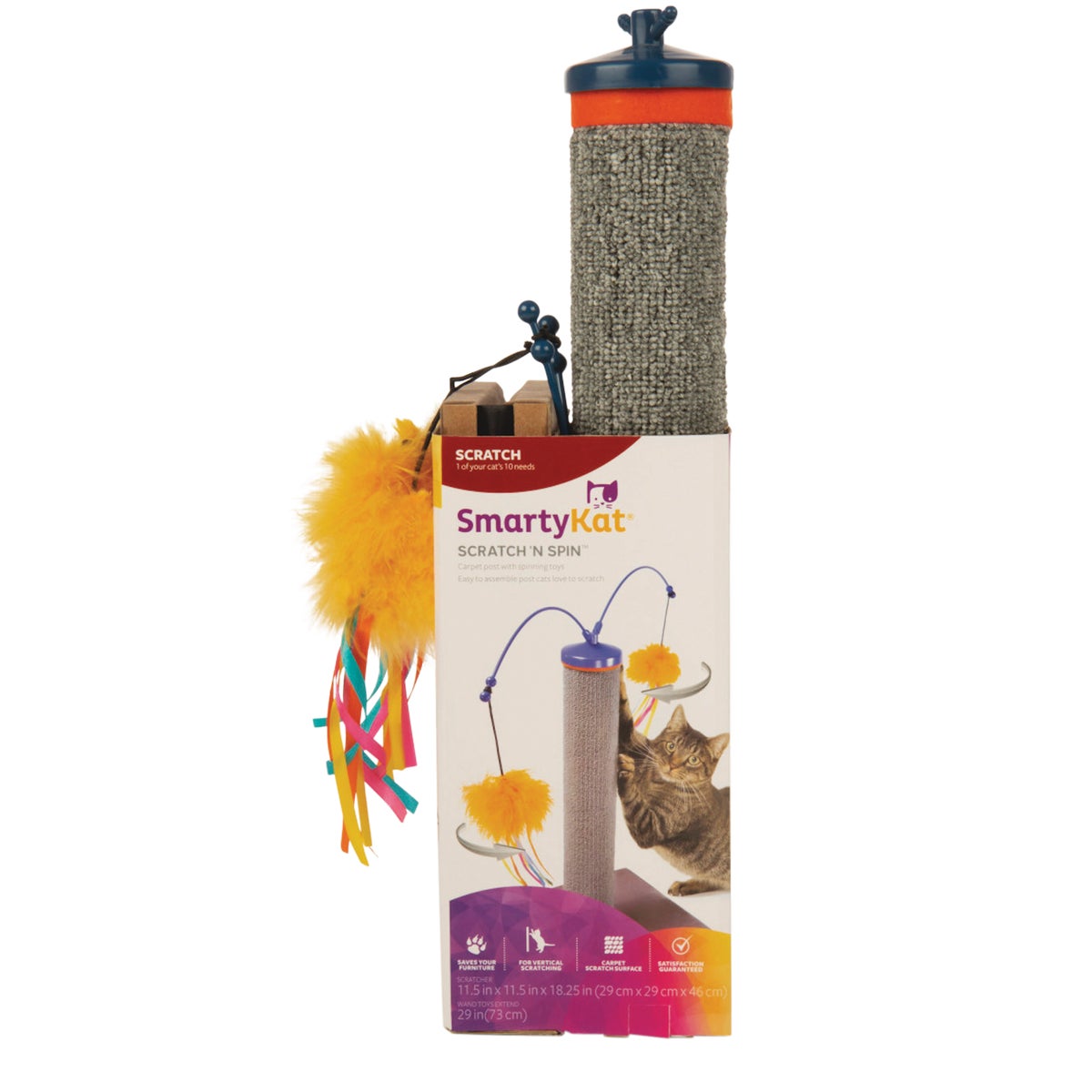 SmartyKat Scratch 'N Spin Cat Toy