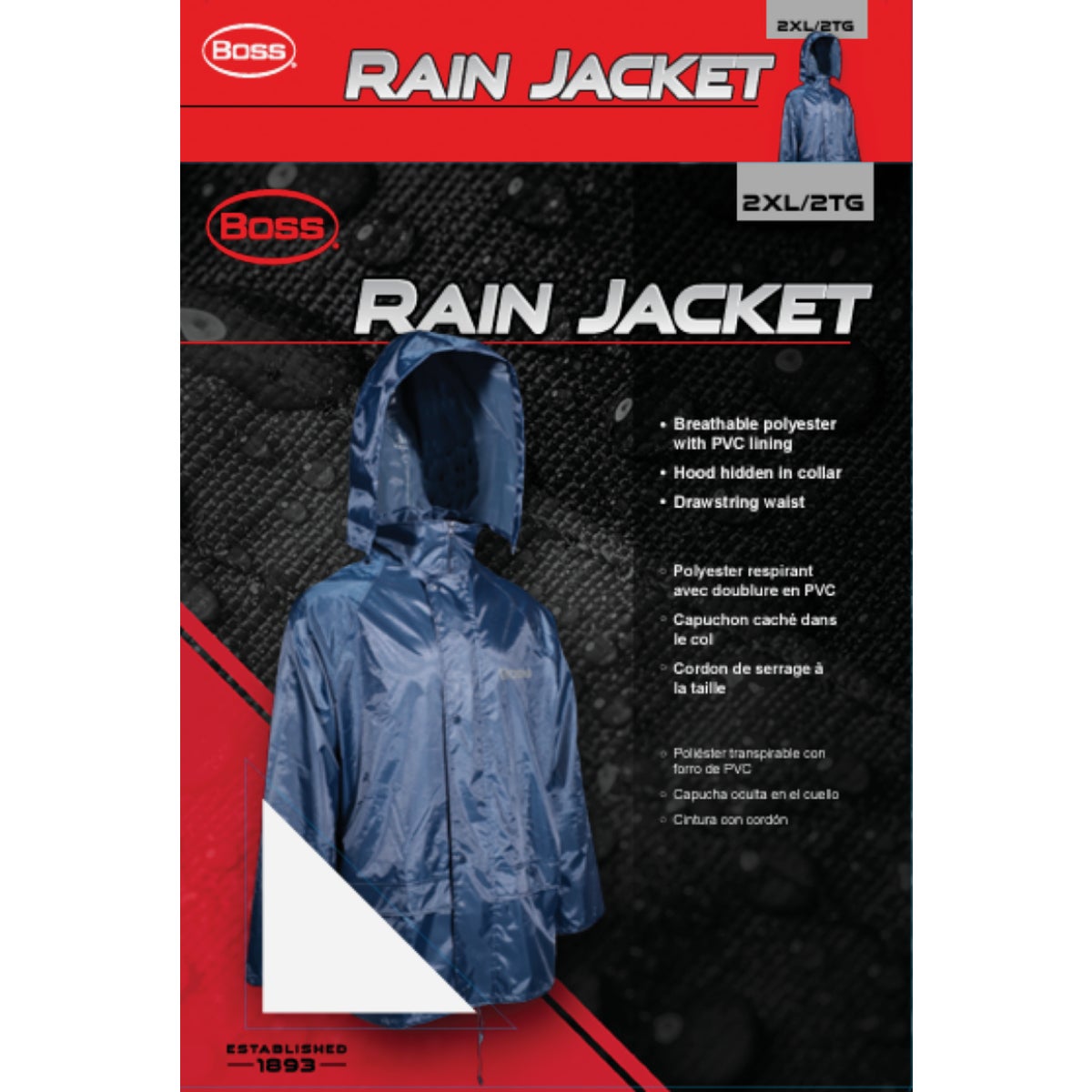 Boss 2XL Polyester Rain Jacket Image 2