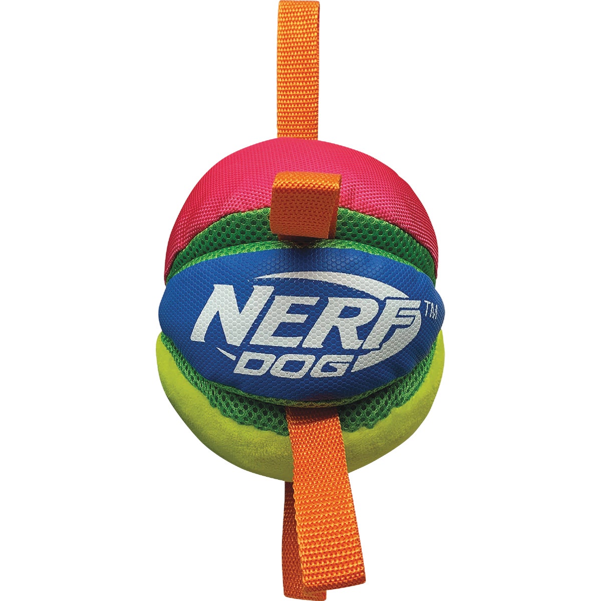 Nerf Dog 5.9 In. Plush Squeak & Crunch Wedge Ball with Straps Image 5