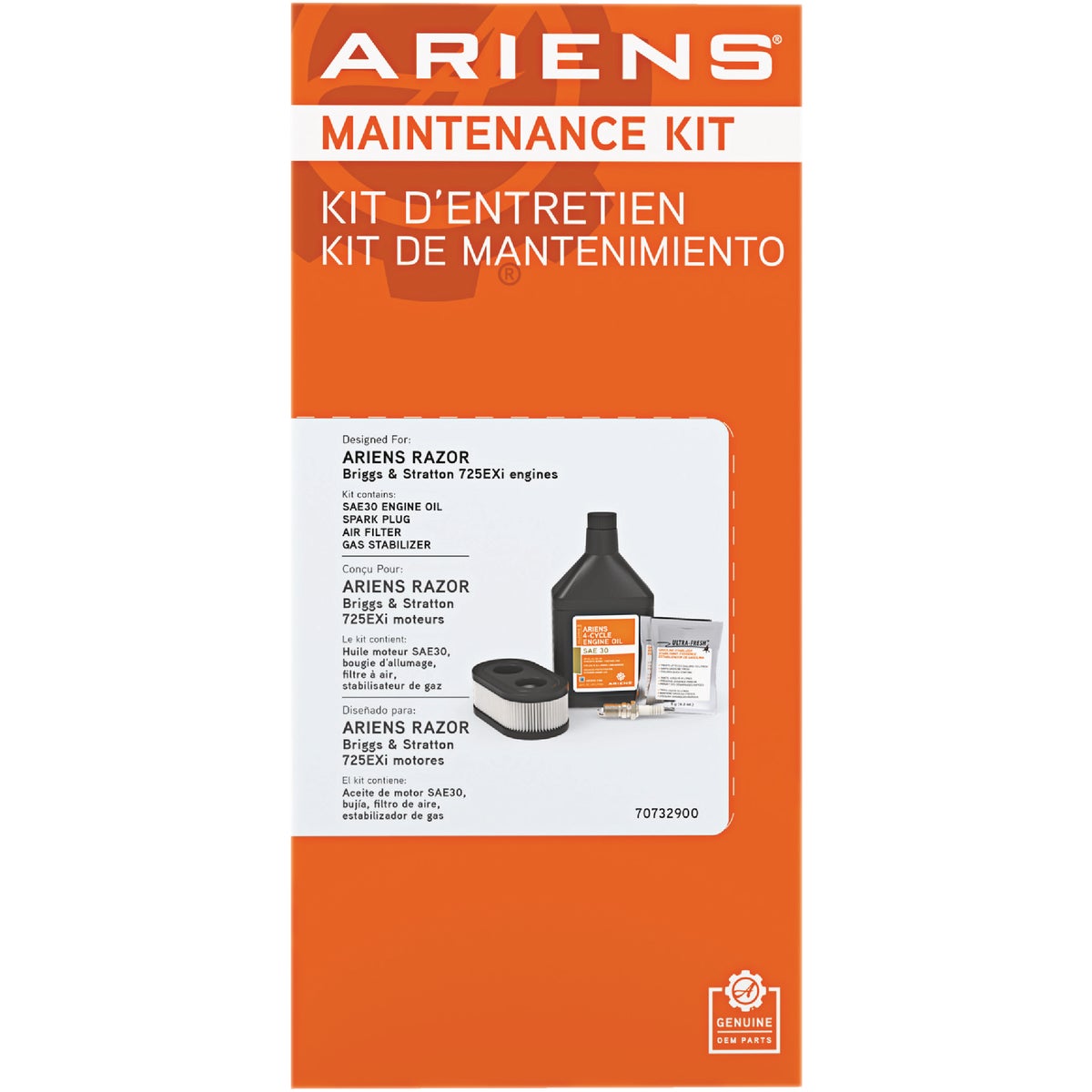 Ariens Razor 725EXi Engine Maintenance Kit Image 2
