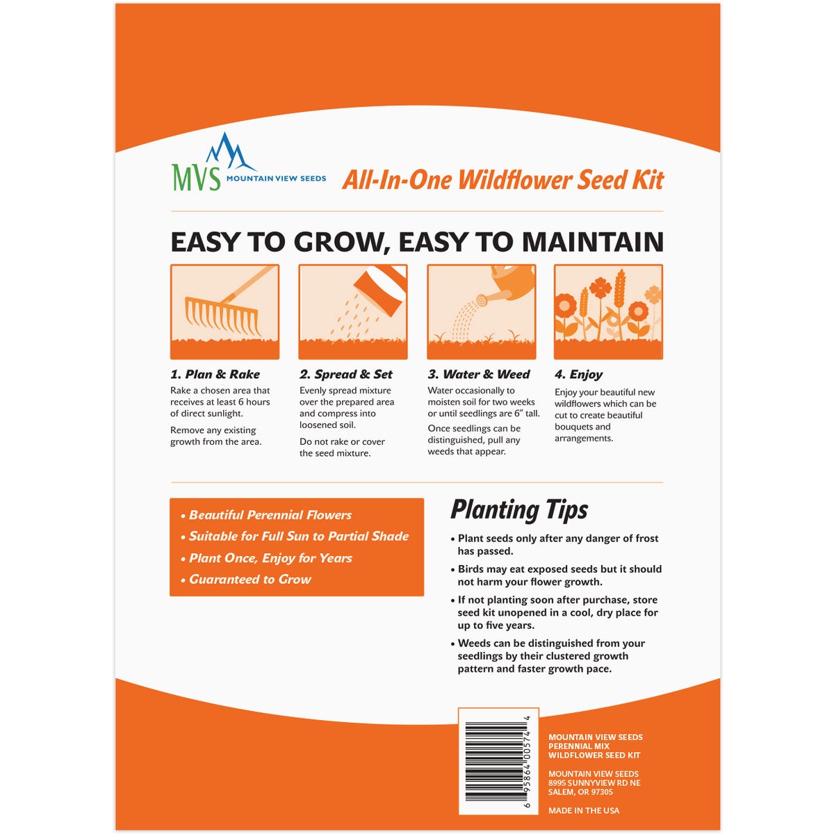 Mountain View Seeds 2 Lb. 700 Sq. Ft. Coverage Perennial Wildflower Seed Mix Image 2