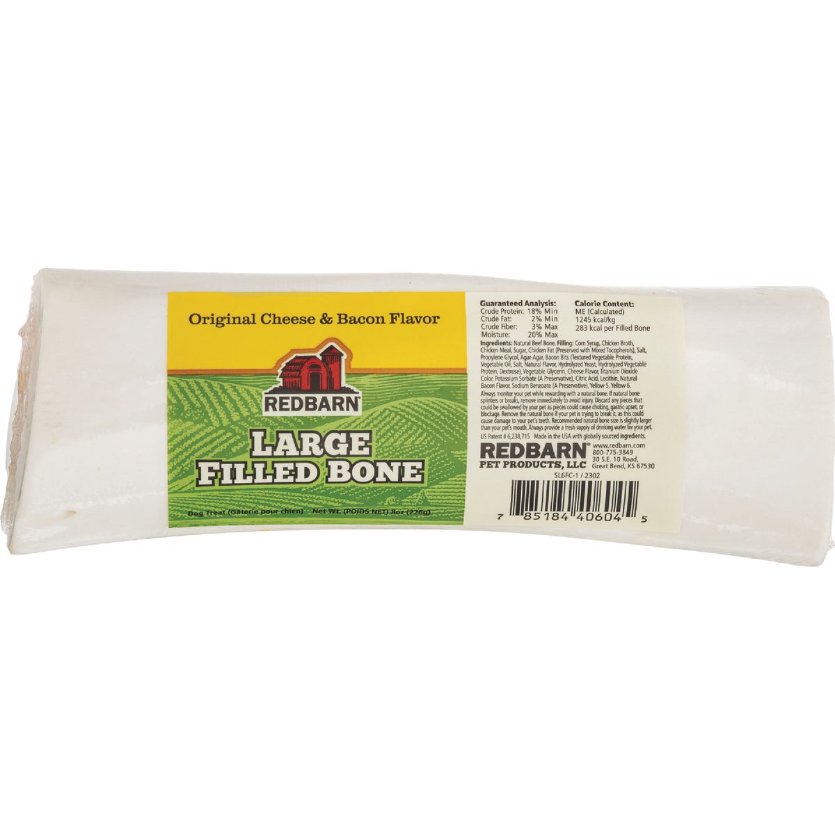 Redbarn Large Cheese & Bacon Flavor Filled Beef Bone Dog Treat