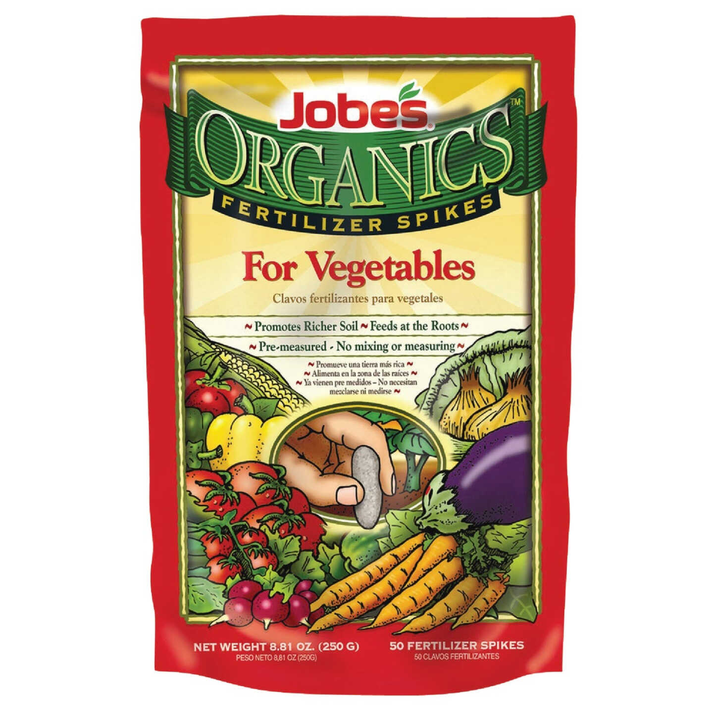 Jobe's Organic 2-7-4 Vegetable Fertilizer Spikes (50-Pack) Image 1