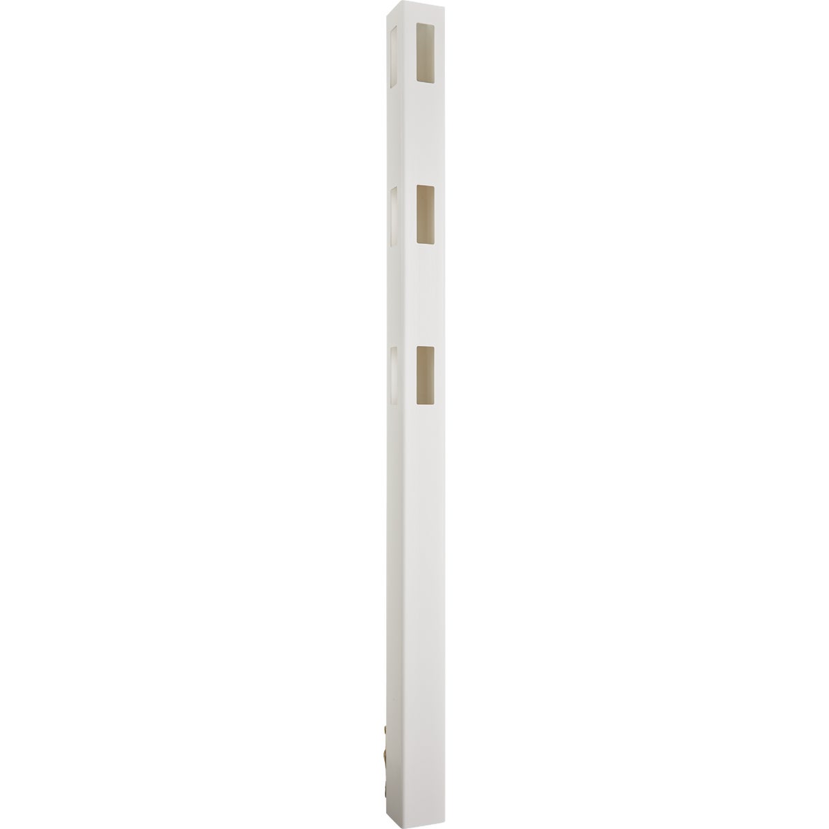 5 In. x 5 In. x 84 In. White Corner 3-Rail Fence Vinyl Post