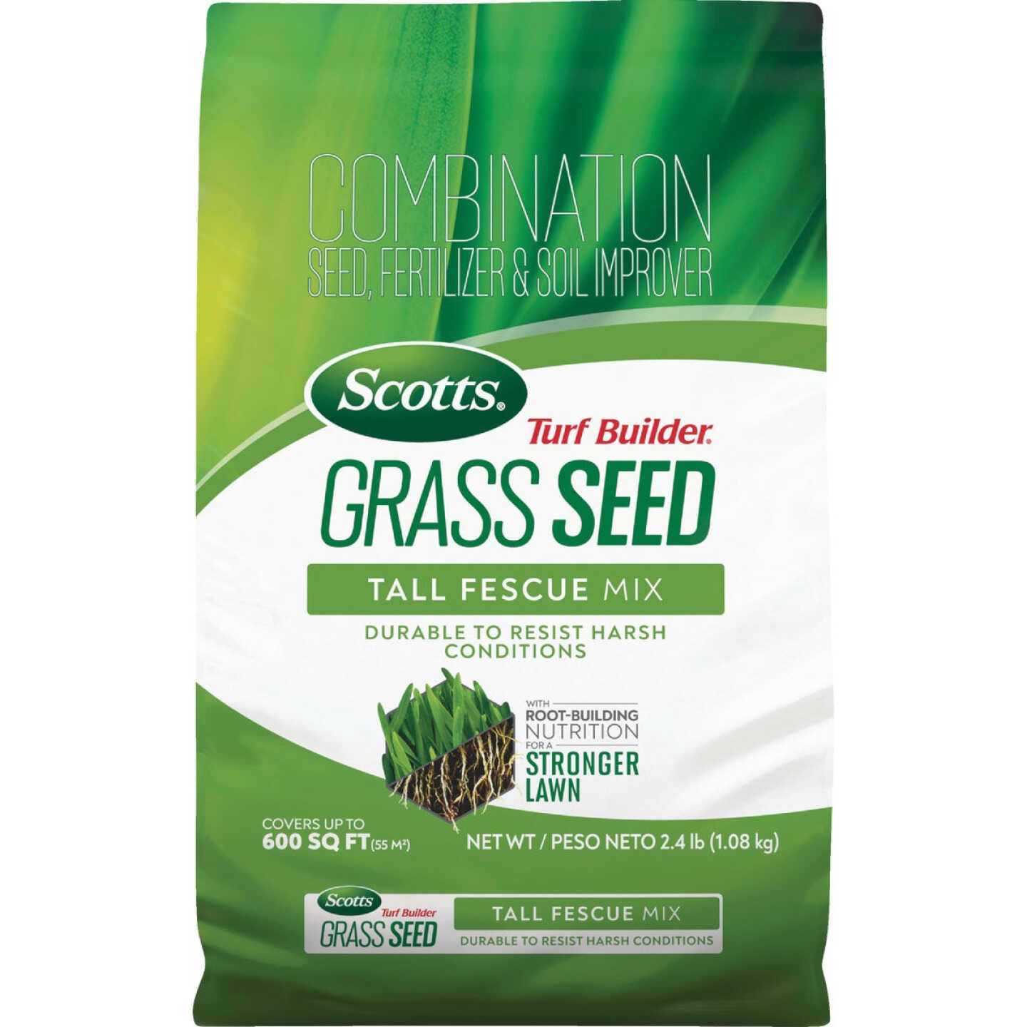 Scotts Turf Builder 2.4 Lb. 200 Sq. Ft. Tall Fescue Mix Grass Seed, Fertilizer, and Soil Improver Combination Image 1