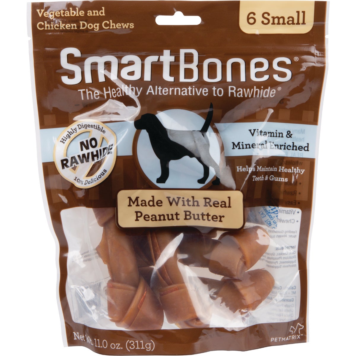 SmartBone Small Peanut Butter Chew Bone (6-Pack)