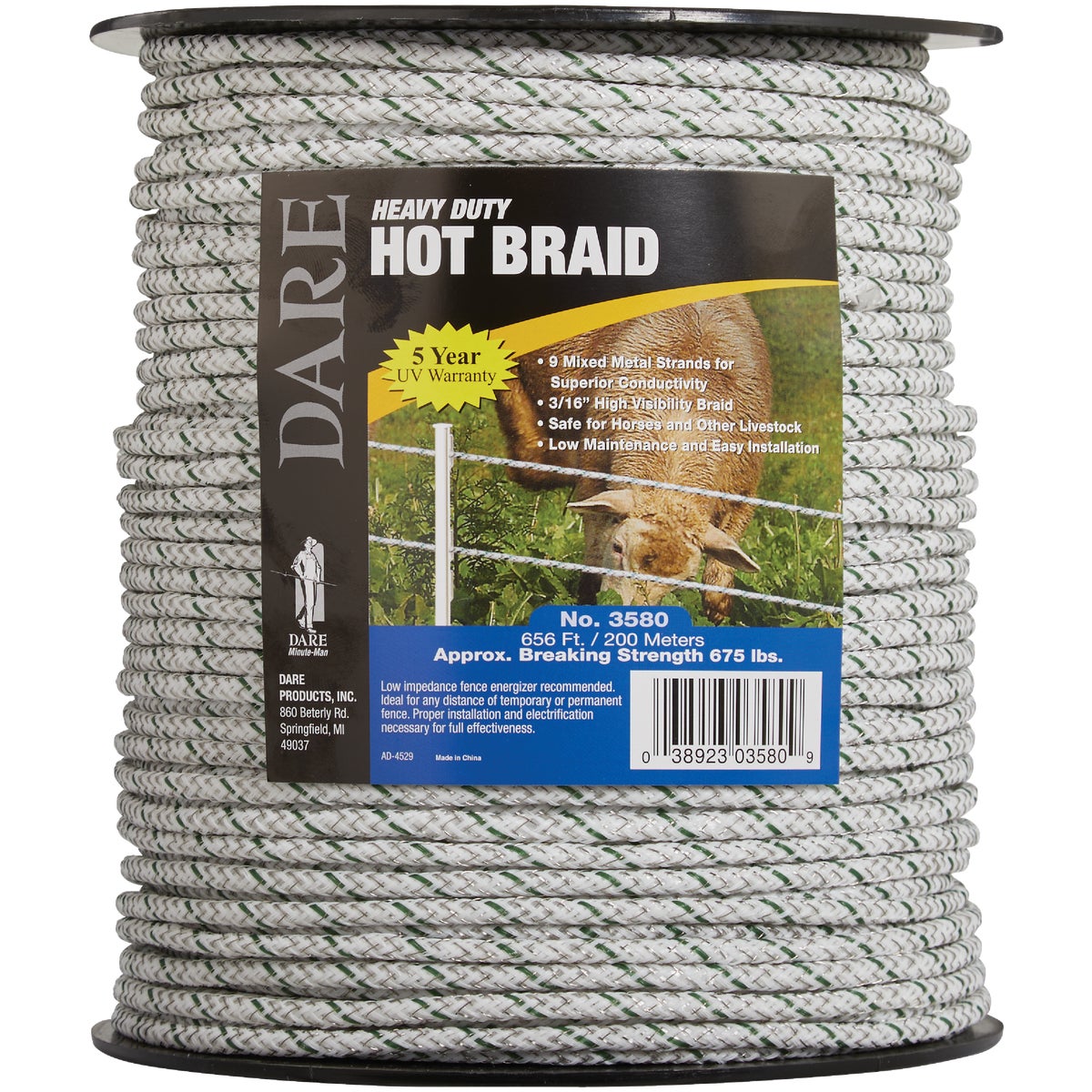 Dare 3/16 In. x 656 Ft. Hot Braid Poly Rope Image 2