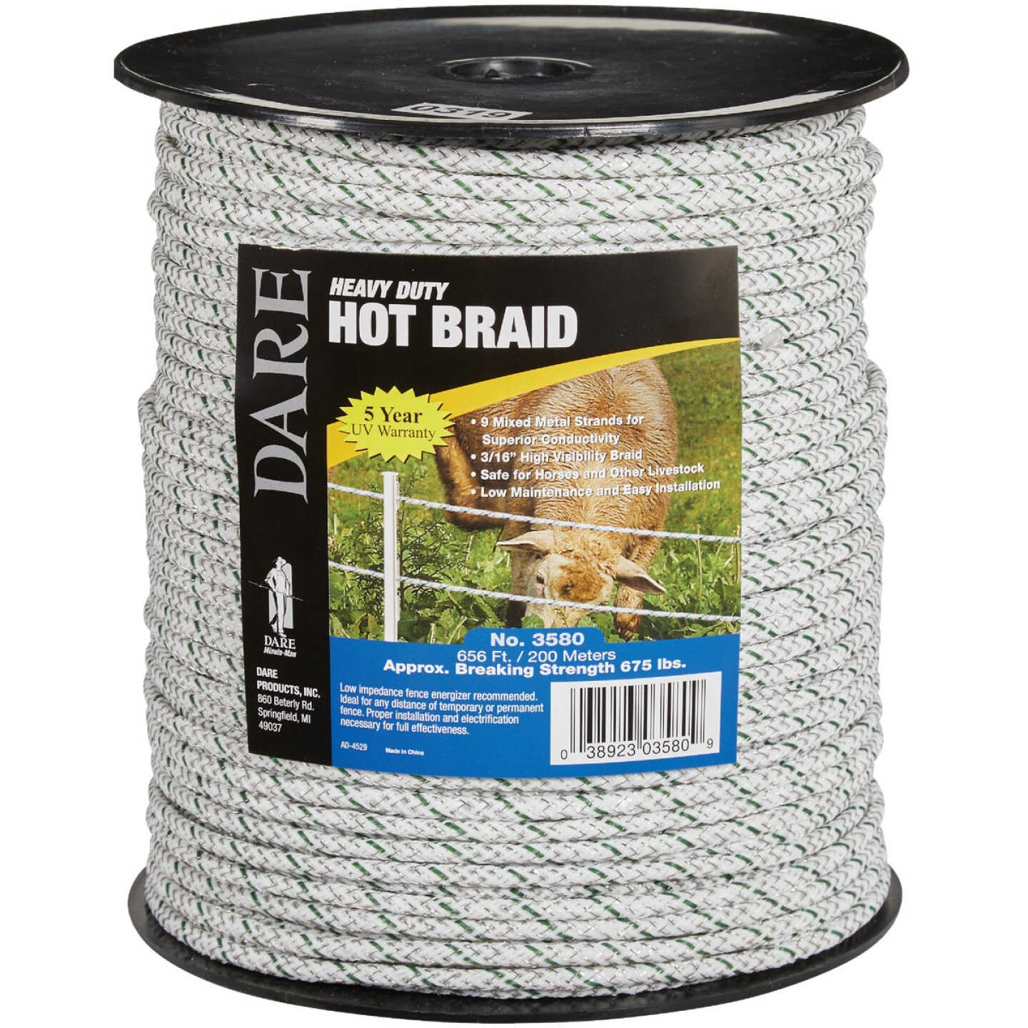 Dare 3/16 In. x 656 Ft. Hot Braid Poly Rope Image 1
