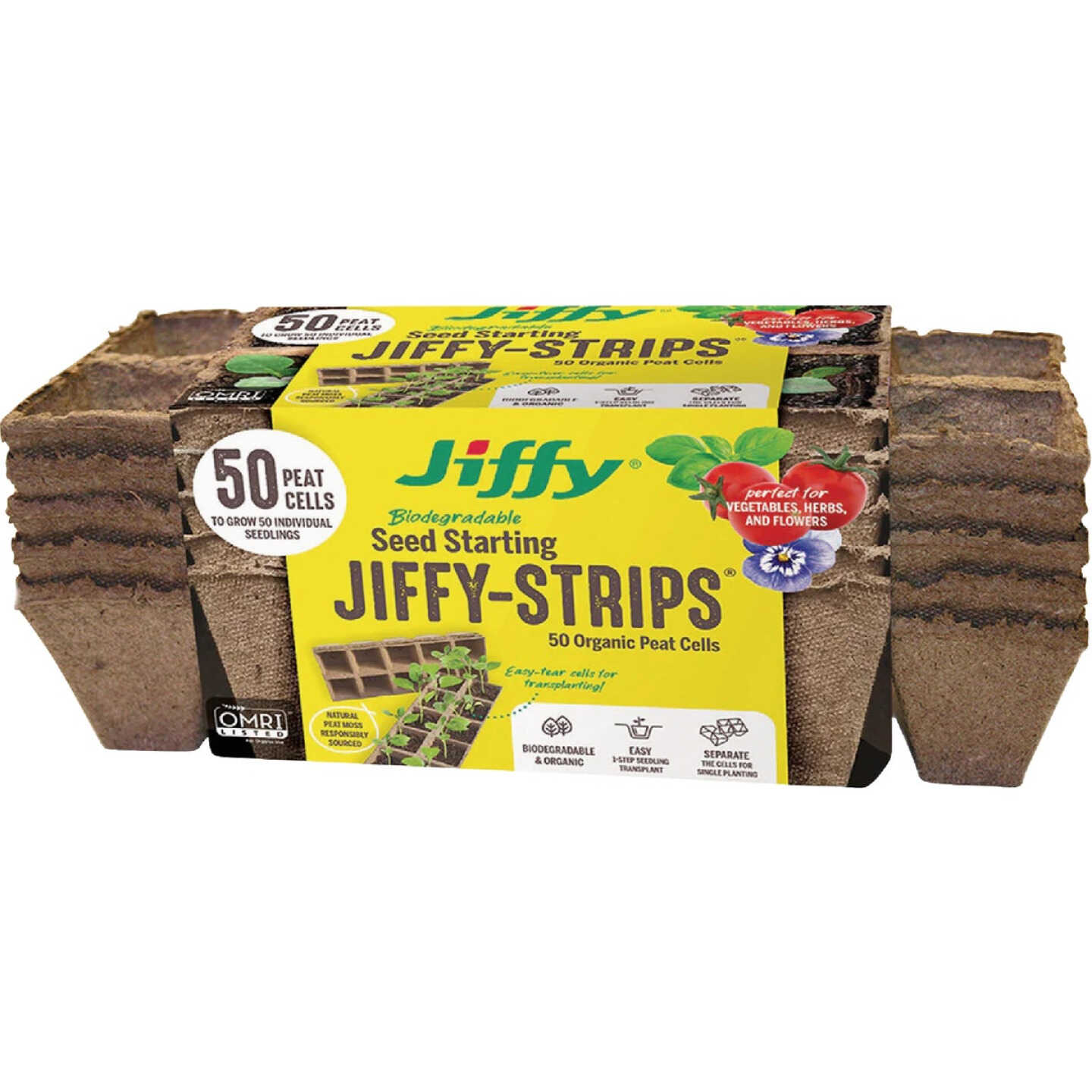 Jiffy 10-Cell Seed Starting Peat Strip Pots (5-Pack) Image 1