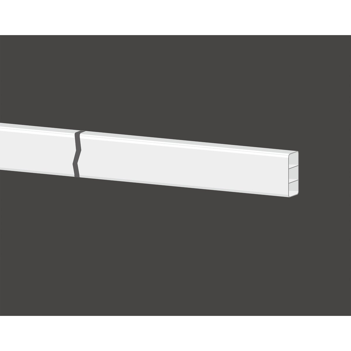 2 In. x 6 In. x 192 In. White Vinyl Fence Rail