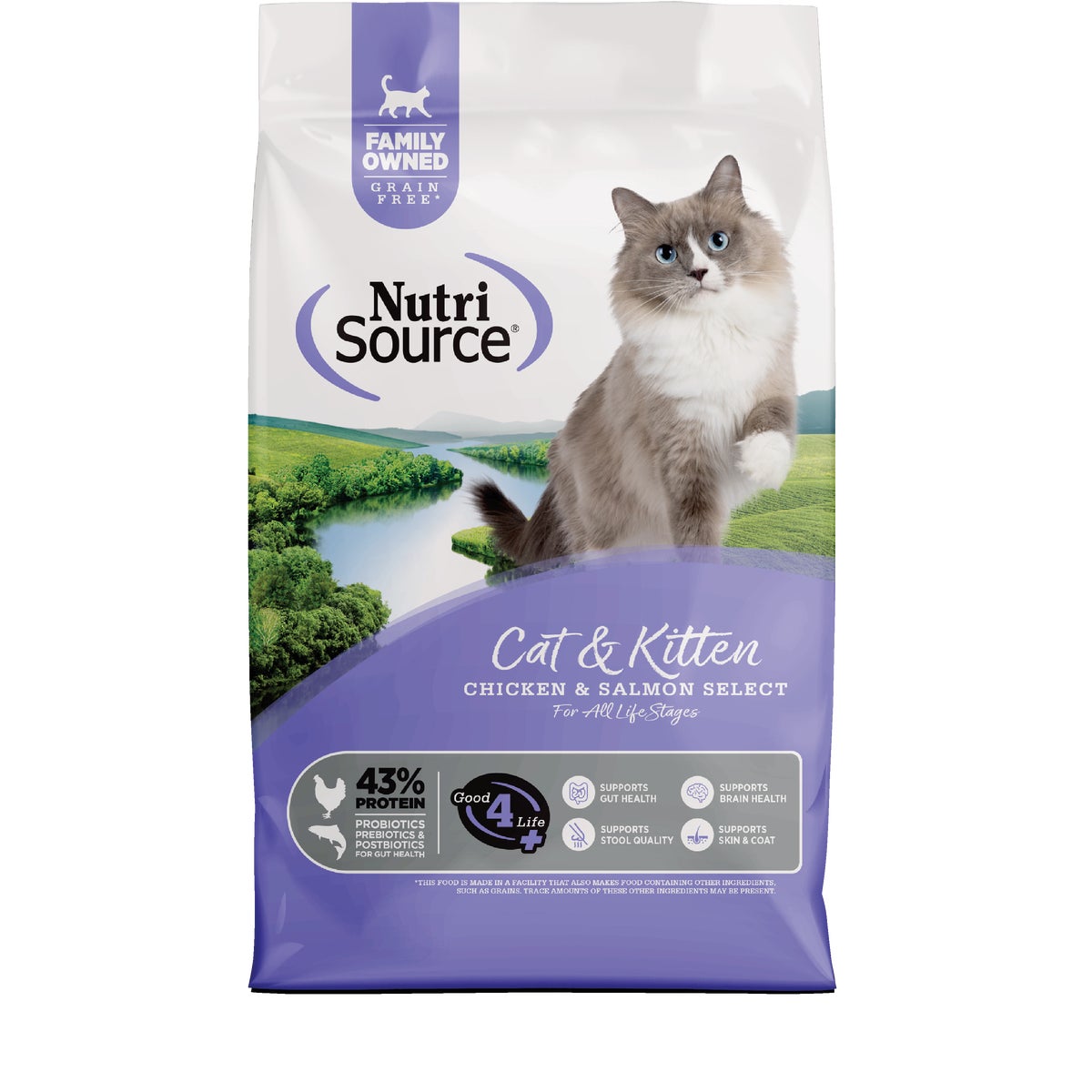 NutriSource 4 Lb. Chicken & Salmon Grain Free Dry Cat & Kitten Food Image 1