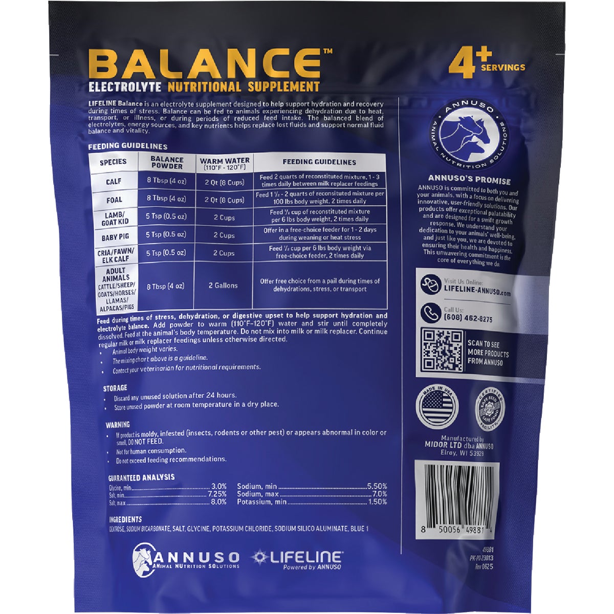 LifeLIne Balance 1 Lb. Multi-Species Electrolyte Nutritional Supplement Image 2