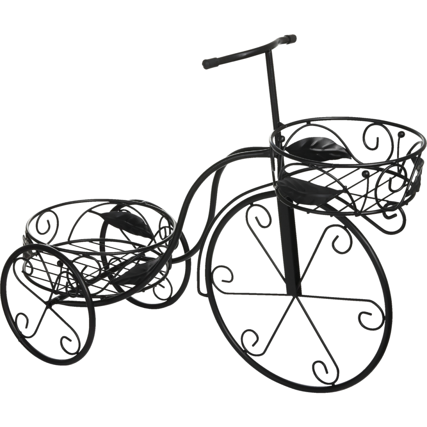 Best Garden Black Powder-Coat Steel 22 In. H. Tricycle Plant Stand Image 1