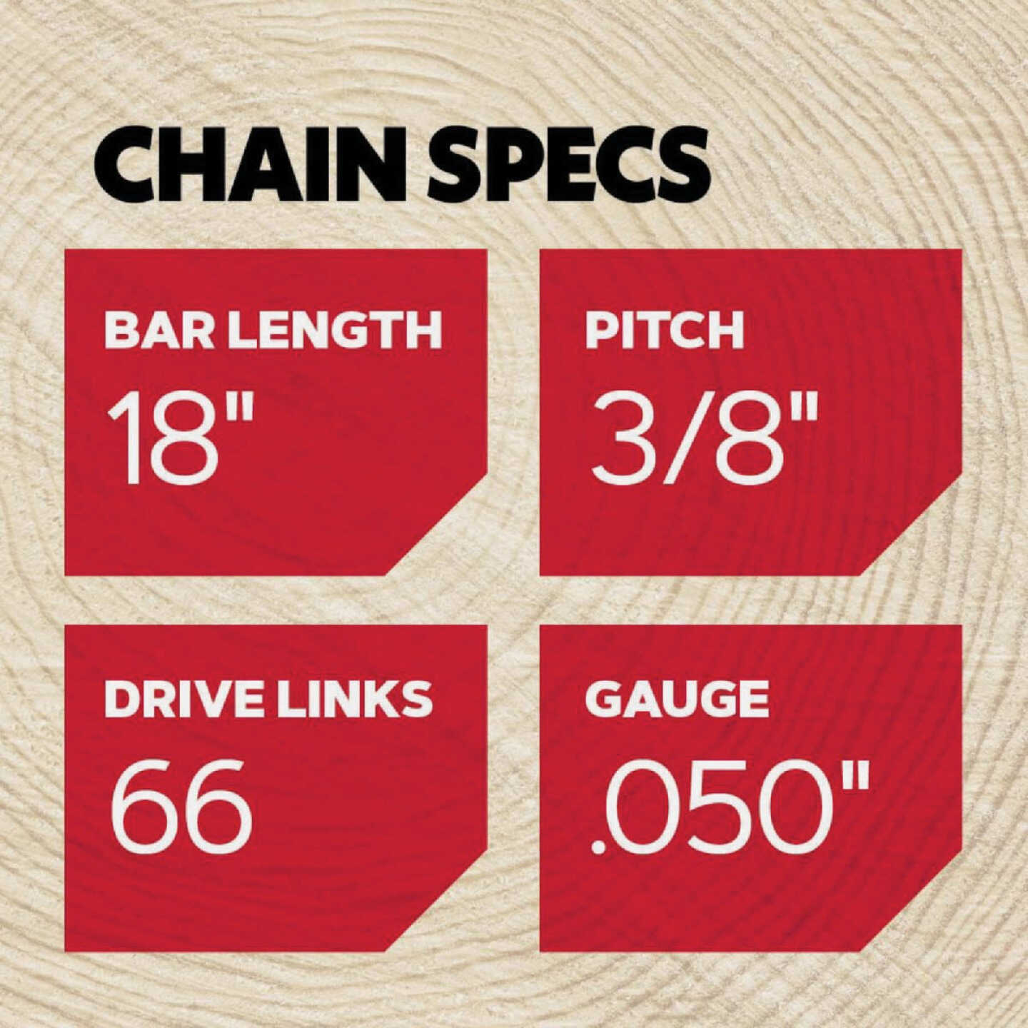 Oregon D66 AdvanceCut Saw Chain for 18 in. Bar - 66 Drive Links - fits Echo, Craftsman, Homelite, McCulloch, Poulan, Stihl, Skil and more Image 5