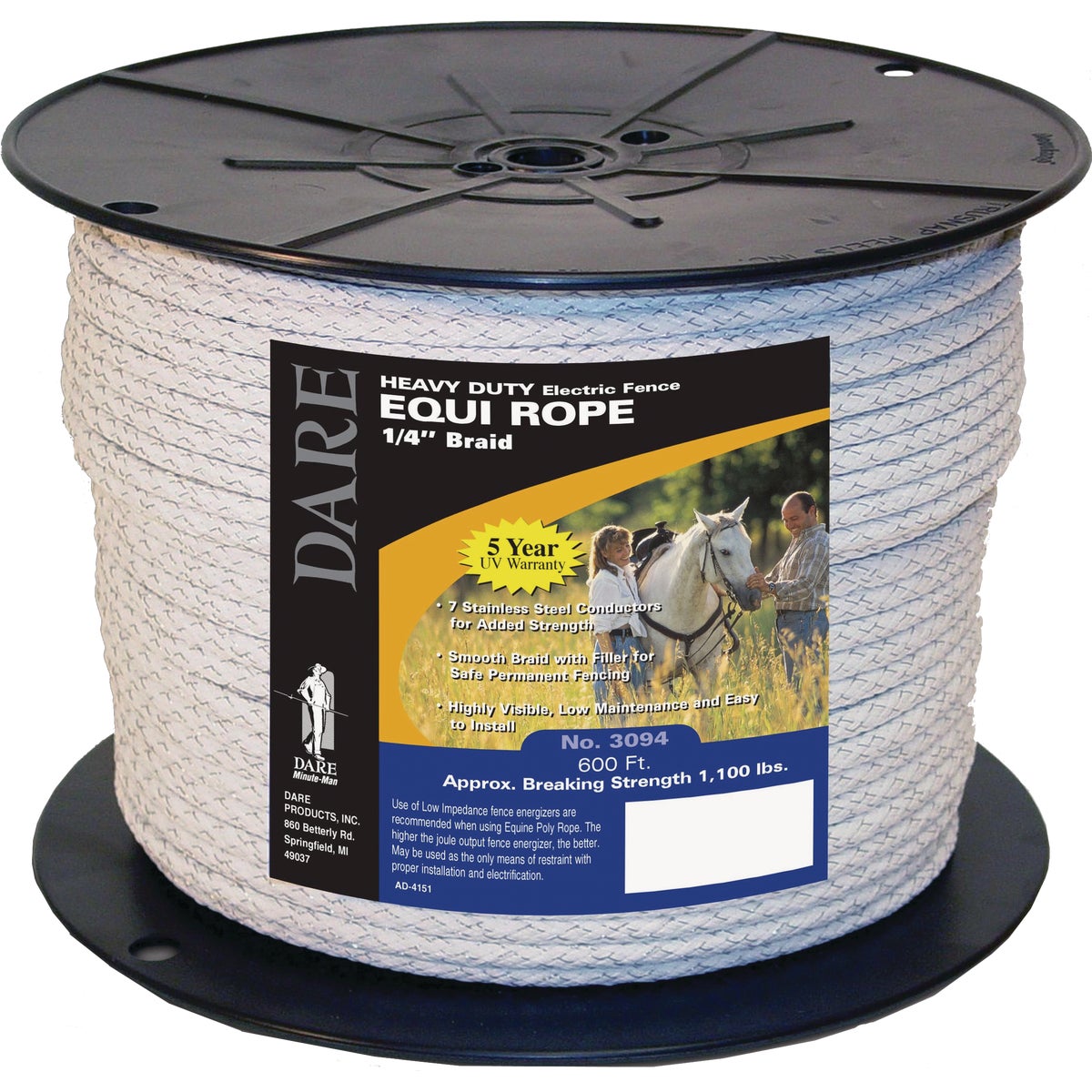 Dare Equi Rope 1/4 In. x 600 Ft. Polyethylene Poly Rope