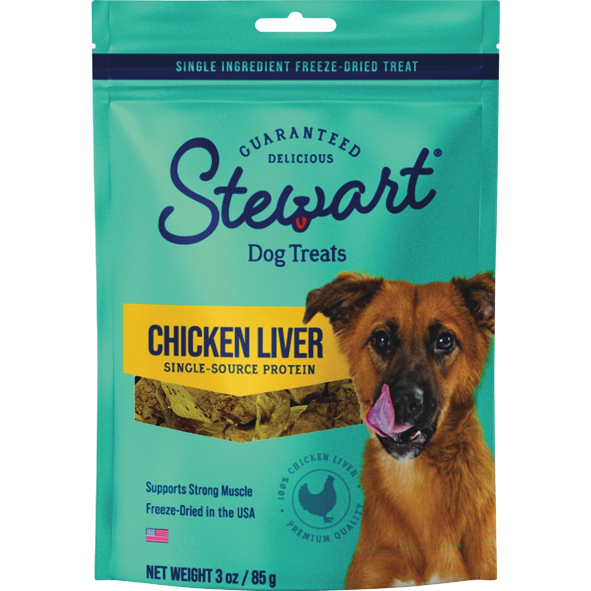 Stewart 3 Oz. Pouch Freeze-Dried Chicken Liver Dog Treat Image 1