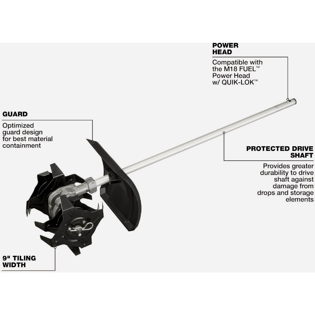 Milwaukee M18 Fuel Quik-Lok Cultivator Attachment Image 2