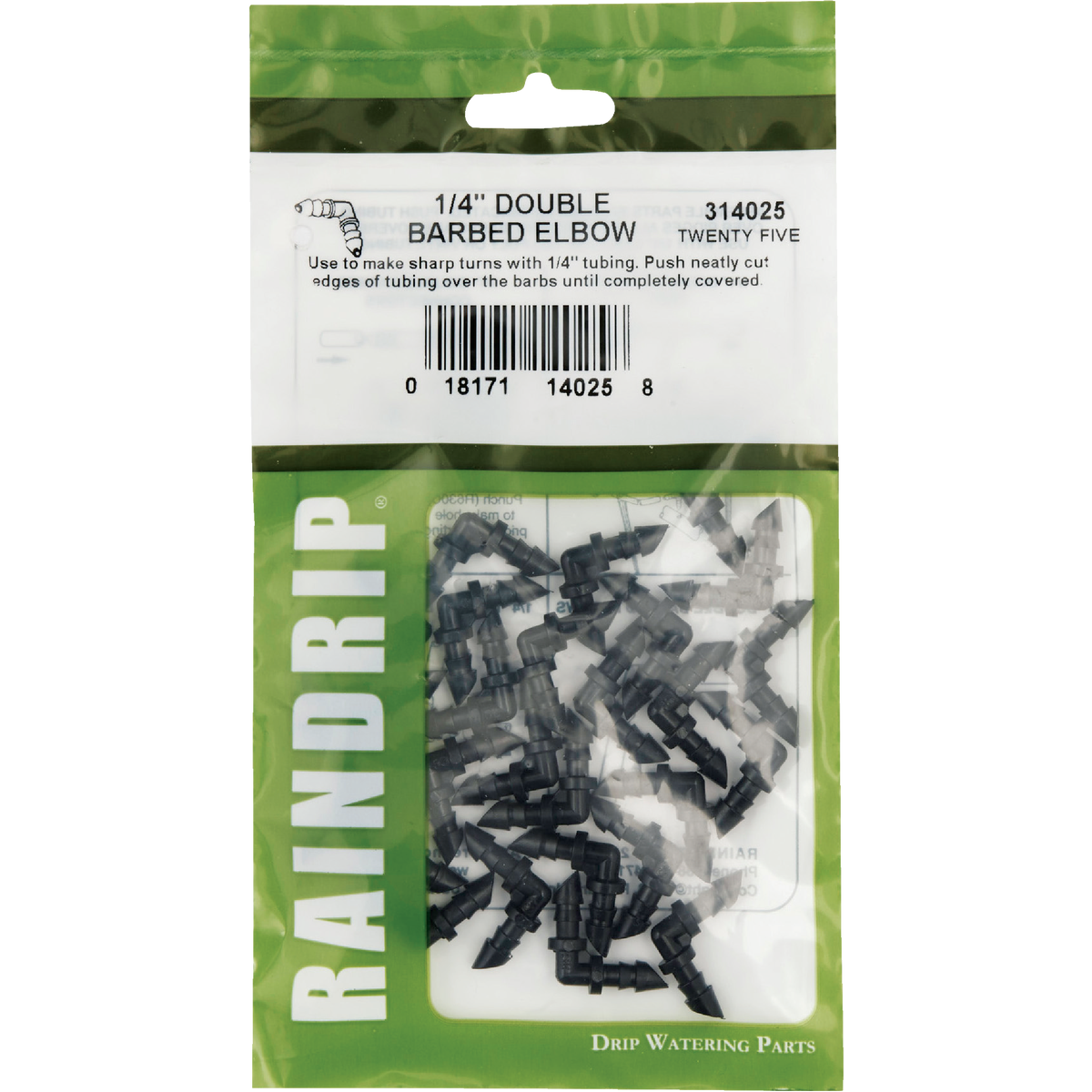Raindrip 1/4 In. Tubing Double Barbed Elbow (25-Pack) Image 2