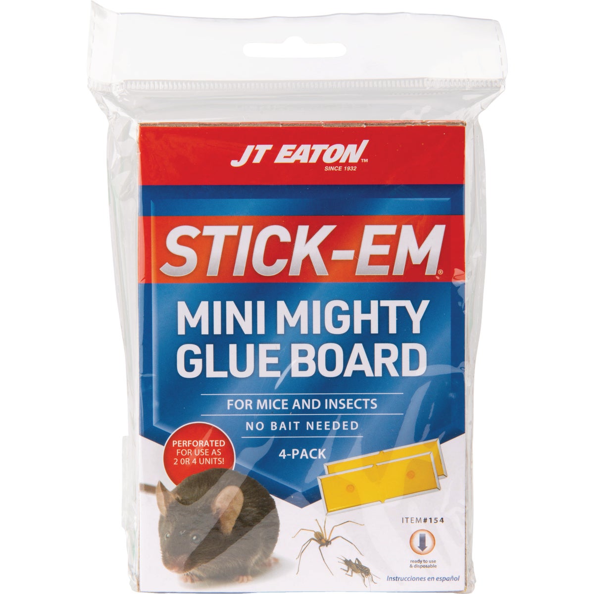 JT Eaton Stick-Em Mini Mighty Glue Board Mouse & Insect Trap (4-Pack) Image 2