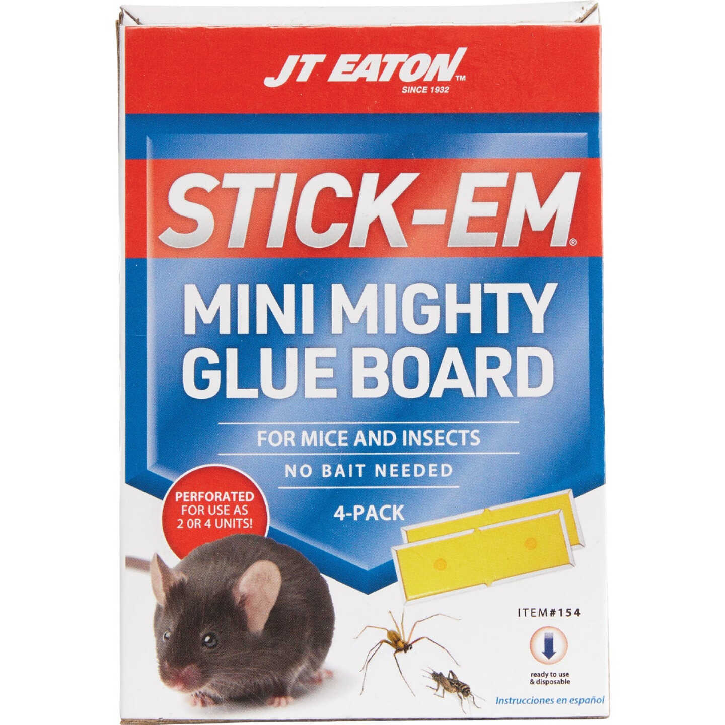 JT Eaton Stick-Em Mini Mighty Glue Board Mouse & Insect Trap (4-Pack) Image 3