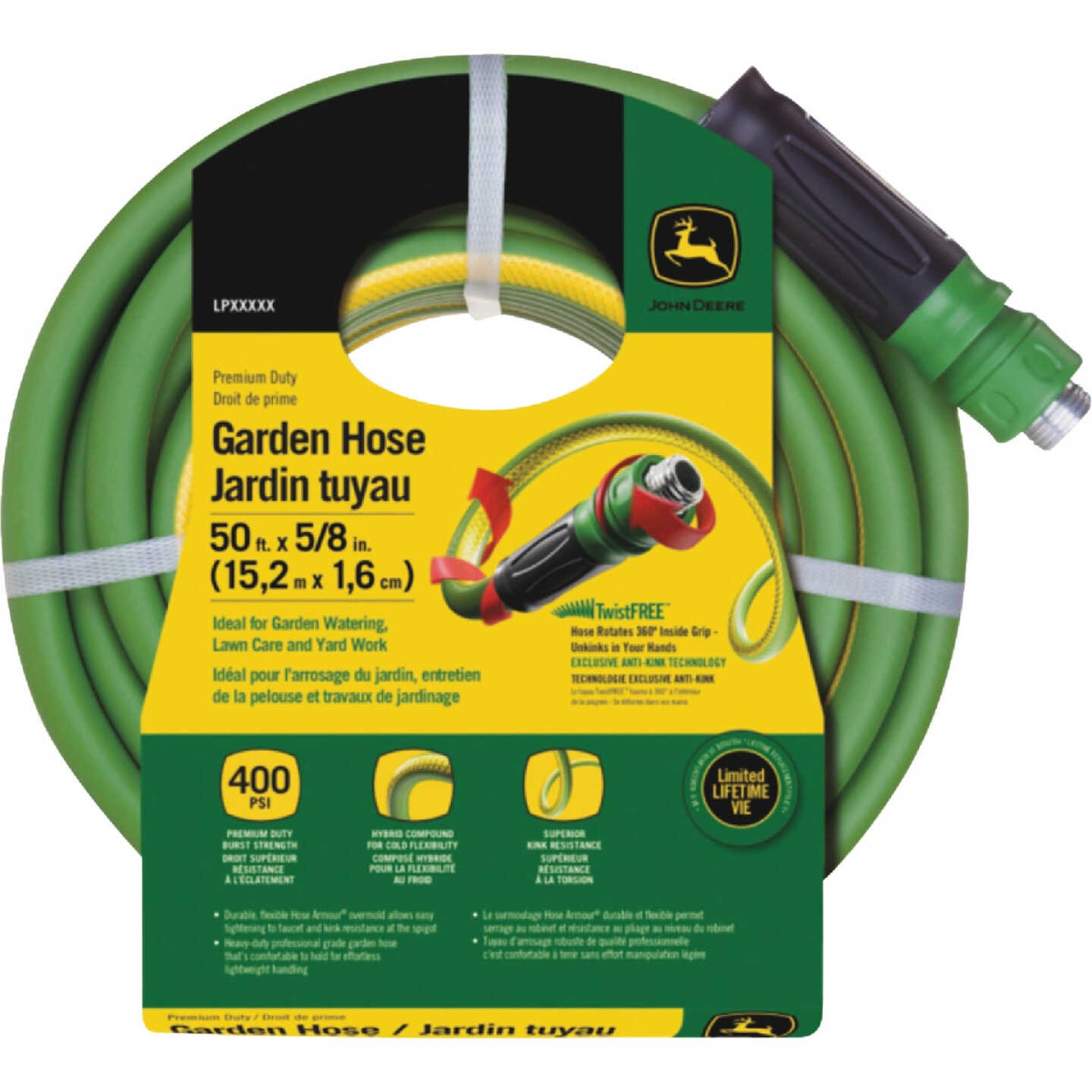 John Deere 5/8 In. x 50 Ft. Hybrid PVC Garden Hose Image 1