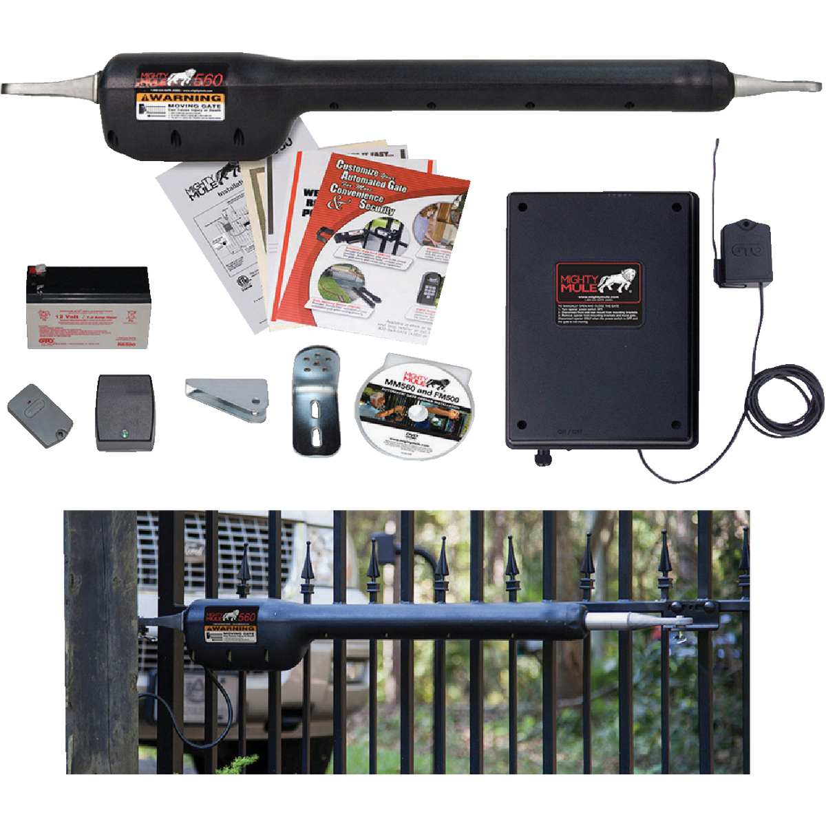 Mighty Mule MM571W 18 Ft. 850 Lb. Heavy-Duty Single Gate Opener Kit