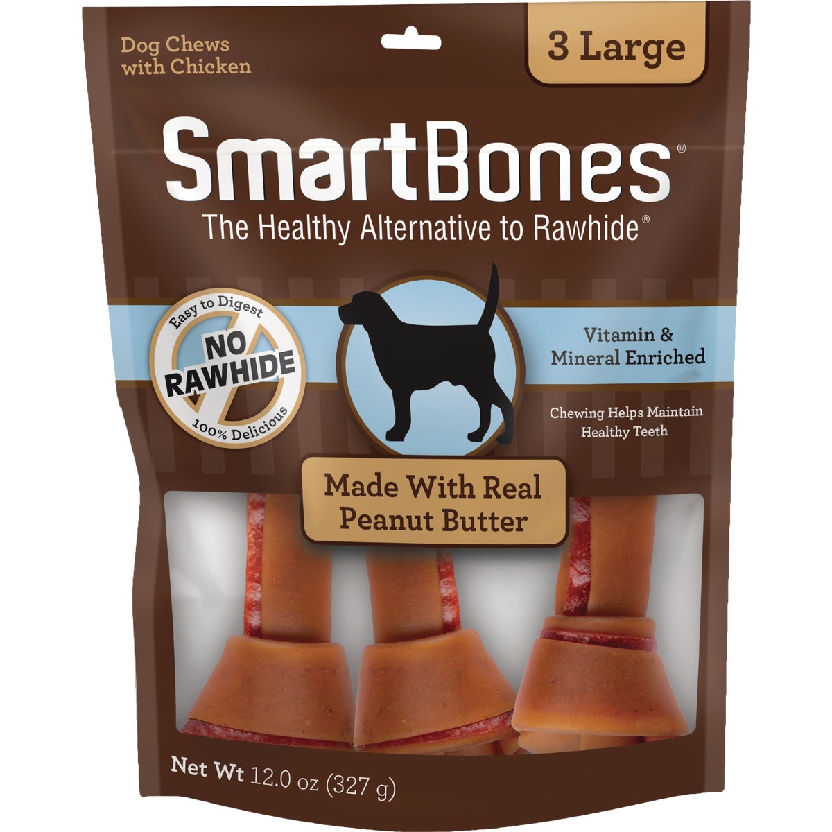 SmartBone Large Peanut Butter Chew Bone (3-Pack)