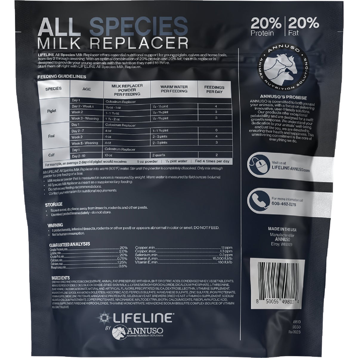 LifeLine 10 Lb. 20% Protein/20% Fat All Species Milk Replacer Image 2