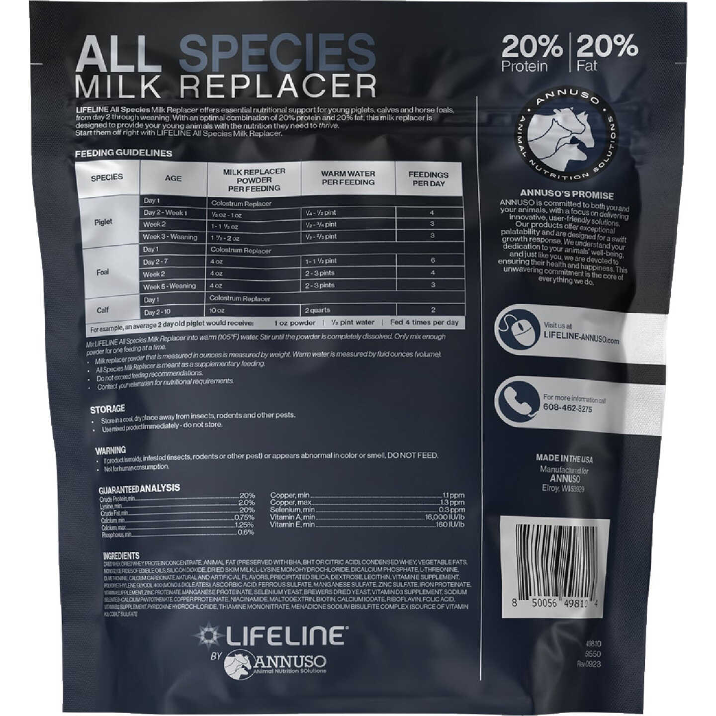 LifeLine 10 Lb. 20% Protein/20% Fat All Species Milk Replacer Image 2