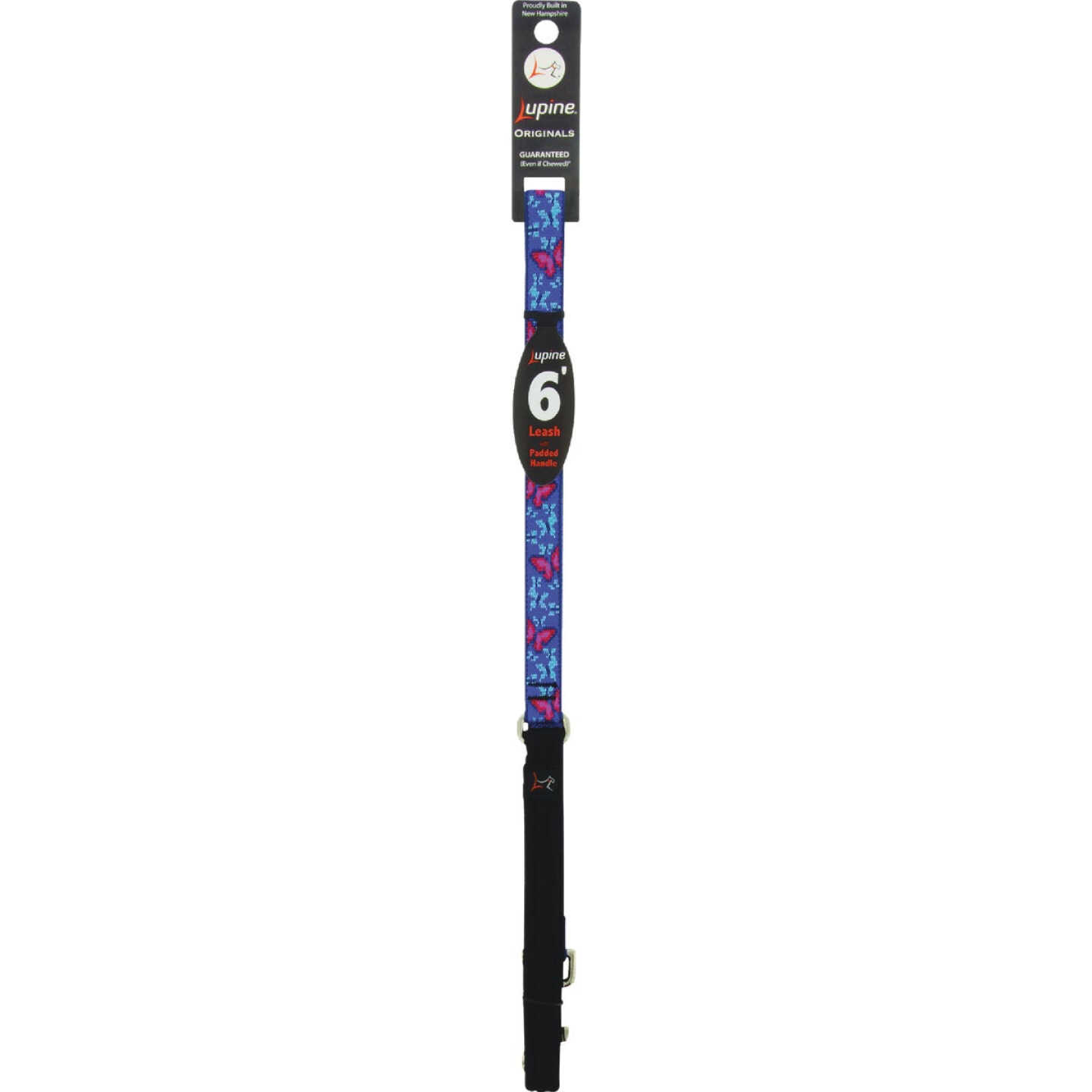 Lupine 3/4 In. x 6 Ft. Woven Pattern Social Butterfly Dog Leash Image 1