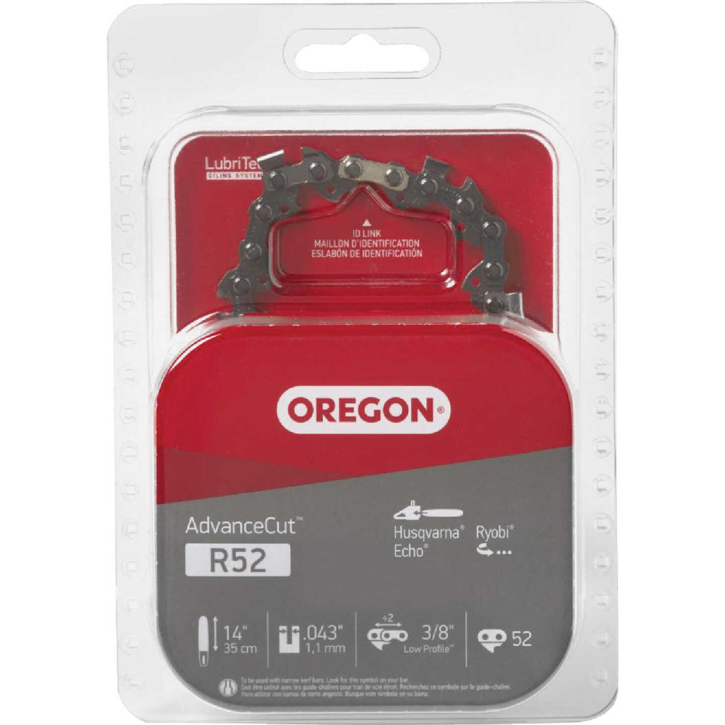 Oregon R52 AdvanceCut Chainsaw Chain for 14 In. Bar - 52 Drive Links - Fits Echo, Makita, Husqvarna, Ryobi Poulan and more Image 1