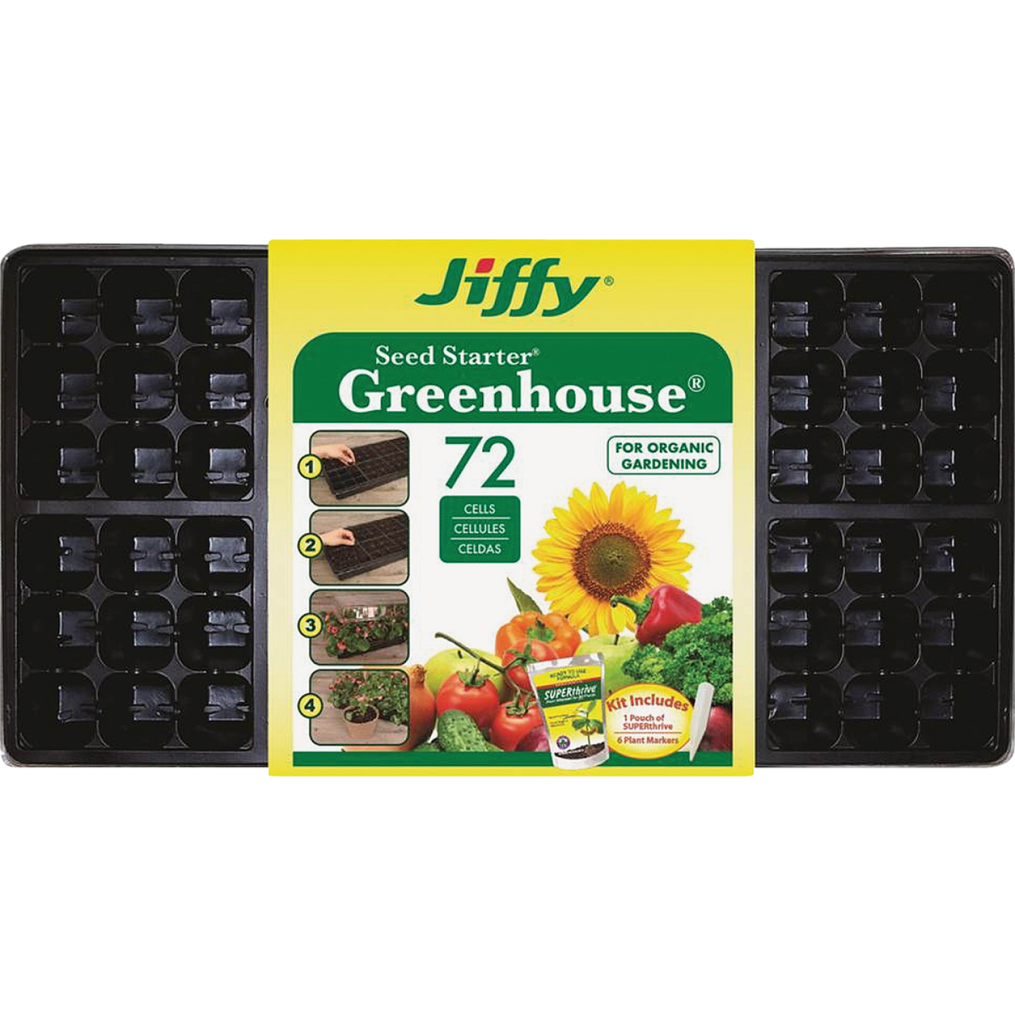 Jiffy 72-Cell Seed Starter Kit with Superthrive Image 1