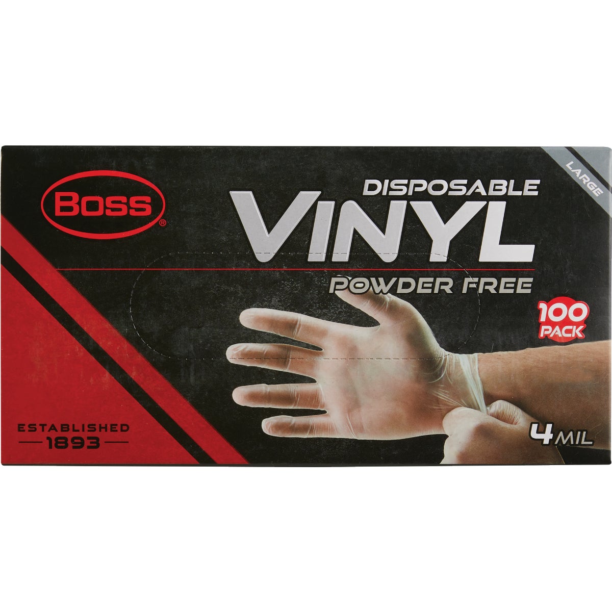Boss Large Vinyl Disposable Gloves (100-Pack) Image 3