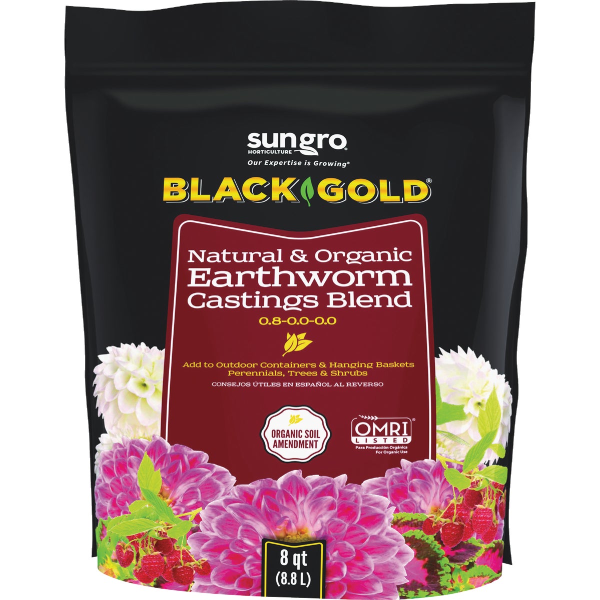 Black Gold 8 Qt. Natural & Organic Earthworm Castings Blend