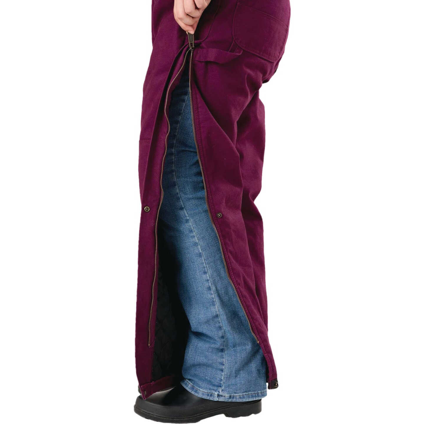 Berne Women's XL Plum Softstone Duck Insulated Bib Overall Image 4