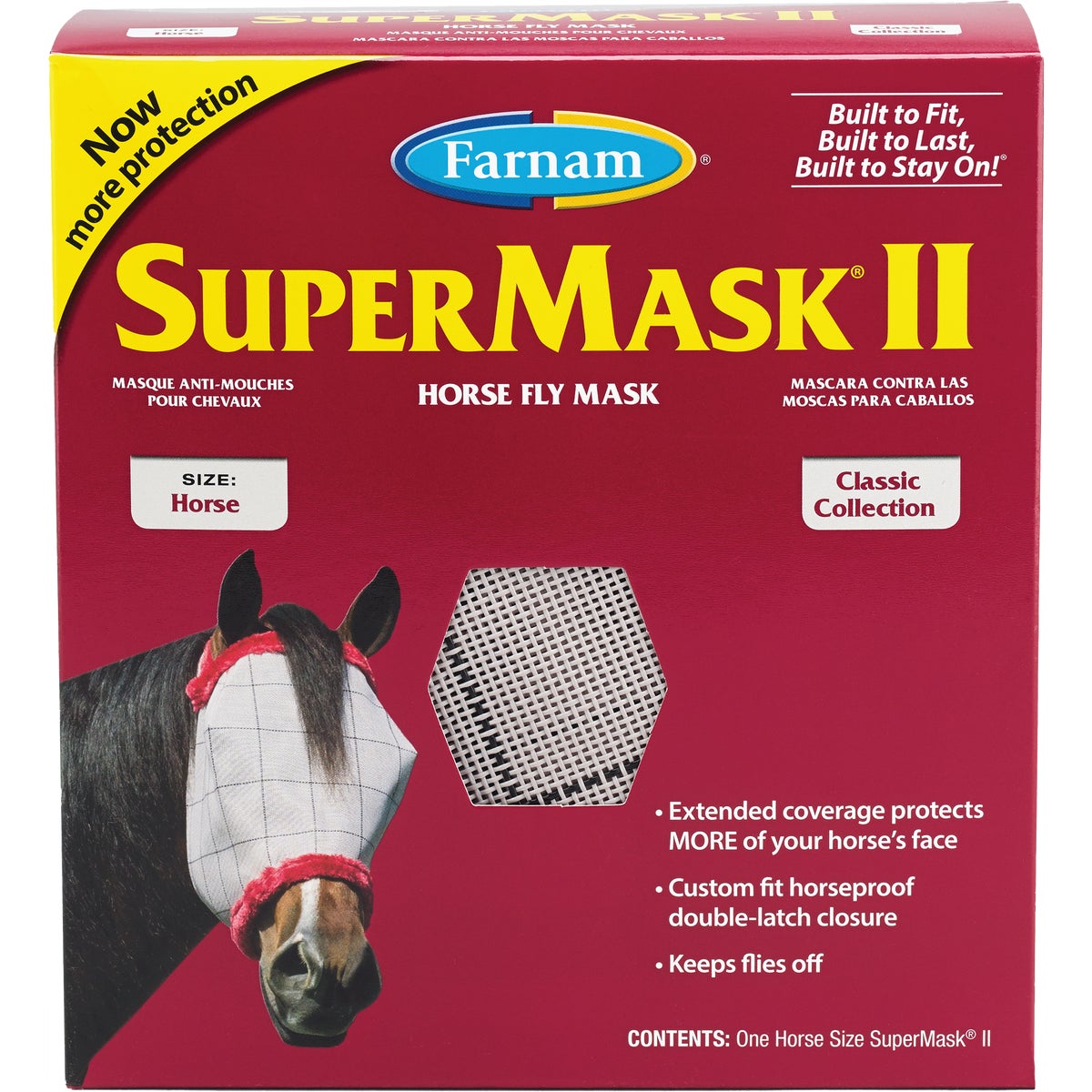 Farnam SuperMask II Average Horse Fly Mask with o Ears