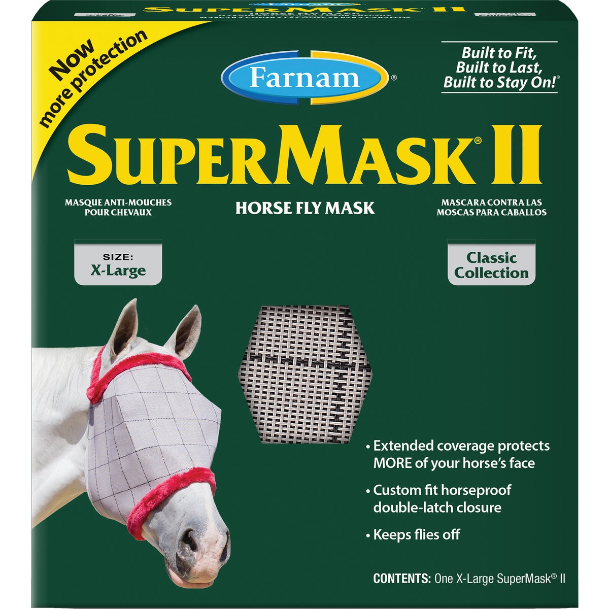 Farnam SuperMask II XLG Horse Fly Mask with o Ears