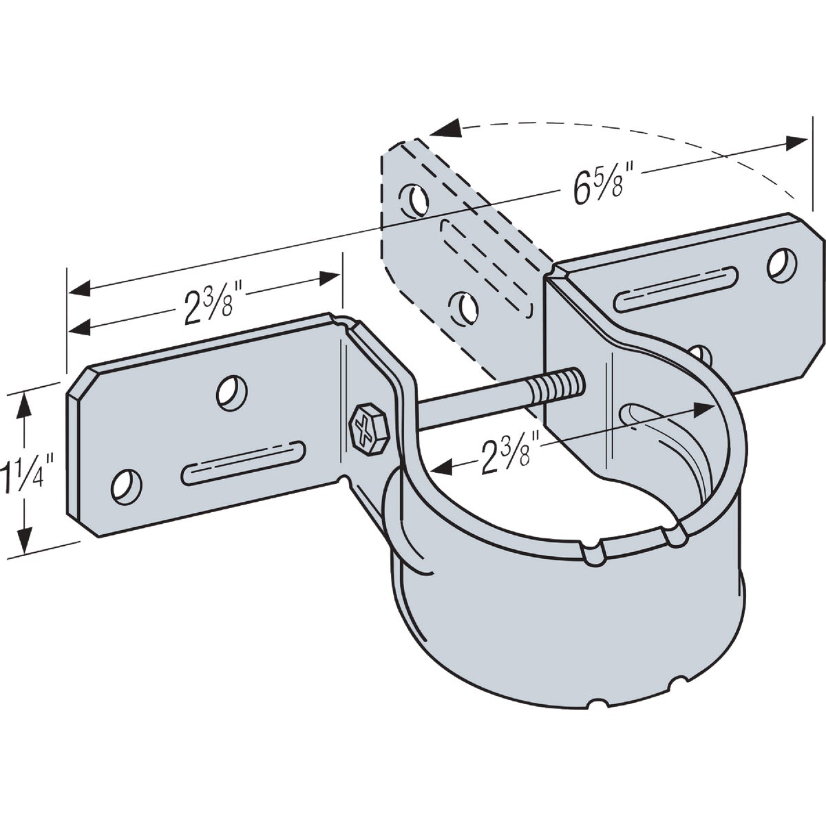 Simpson Strong-Tie 2 In. 14-Ga. Pipe Grip Tie Image 3
