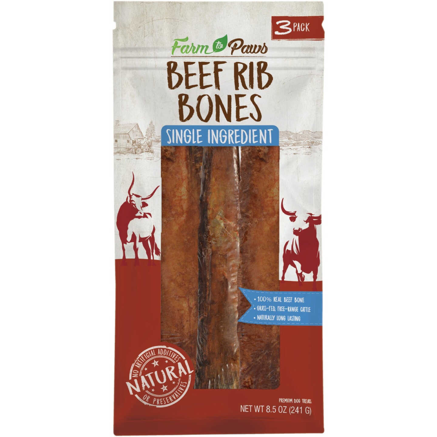 Cadet Beef Rib Bones for Large Dogs (3-Pack) Image 1