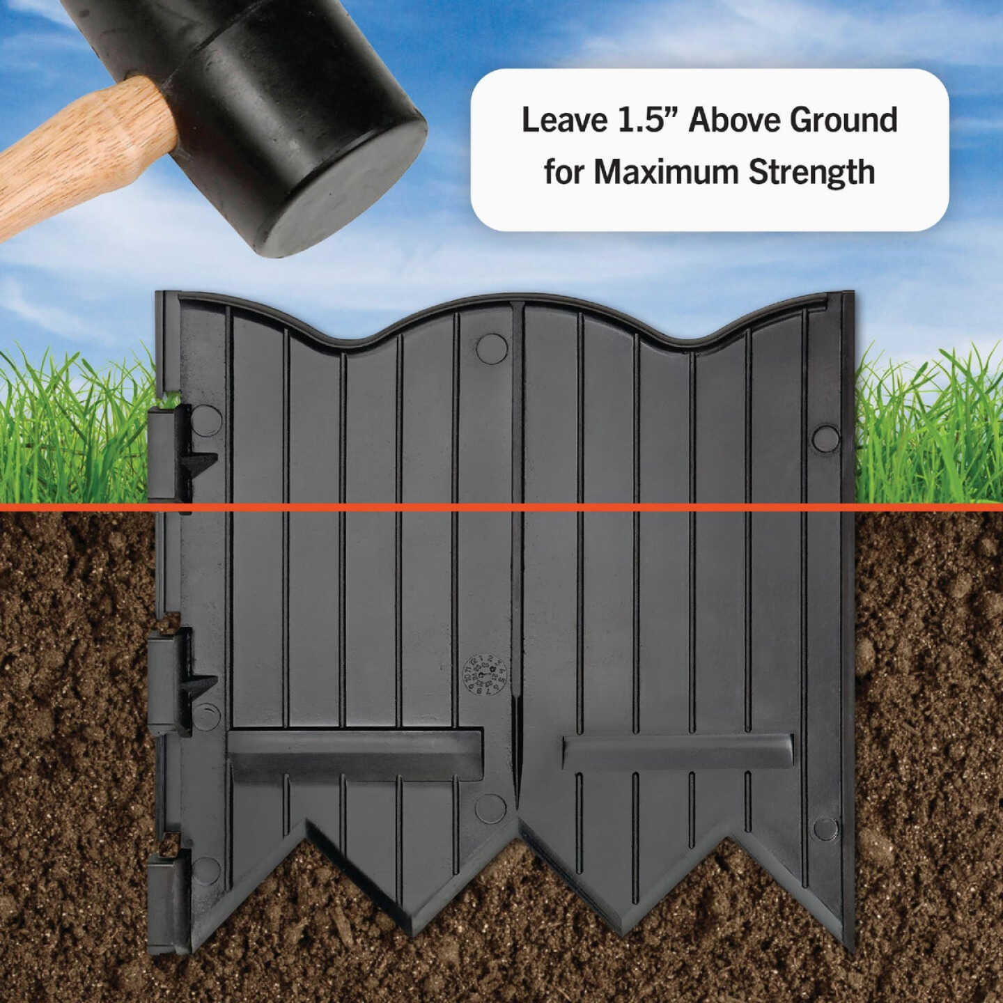 Master Mark Dig-Free 6 In. H. x 20 Ft. L. Black Poundable Lawn Edging Image 5