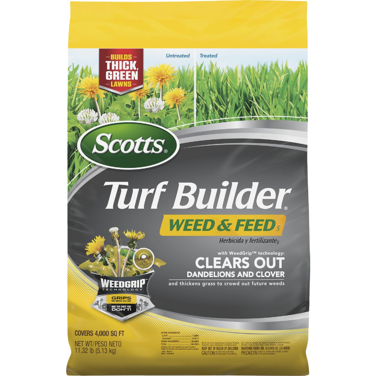 Scotts Turf Builder Weed & Feed 11.32 Lb. 4000 Sq. Ft. 28-0-3 Weed Killer Plus Lawn Fertilizer