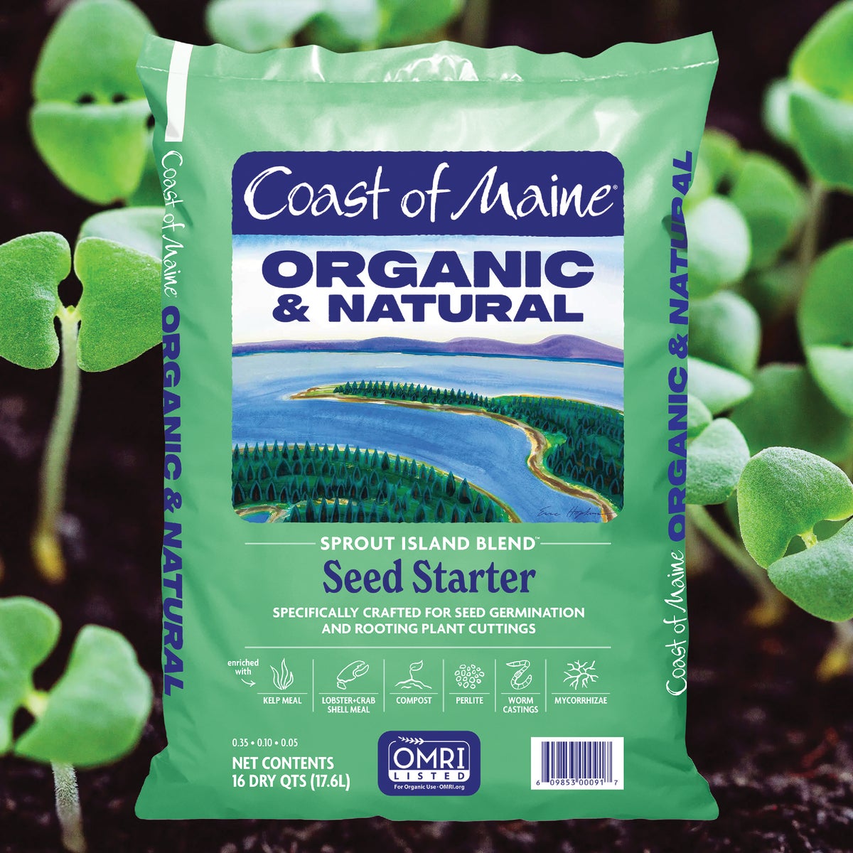 Coast of Maine Sprout Island Blend 16 Qt. 14 Lb. Organic Seed Starter Image 2