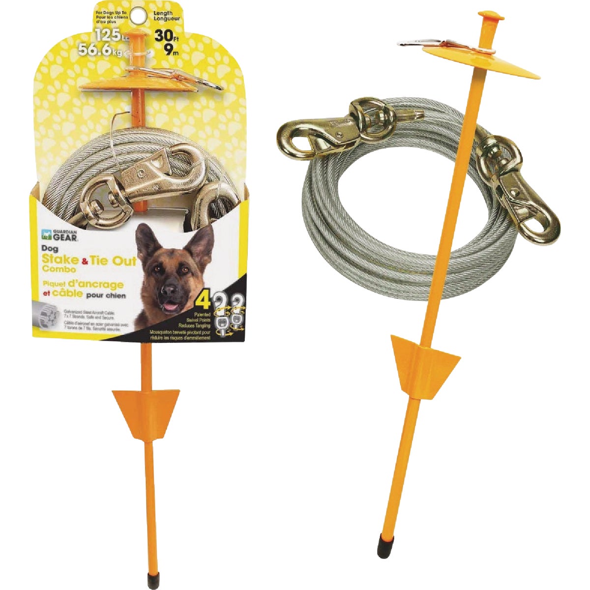 Boss Pet Guardian Gear XL Dog Stake & Tie-Out Combo, 30 Ft. Image 3