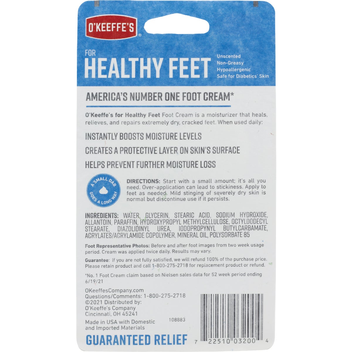 O'Keeffe's Healthy Feet 3.2 Oz. Jar Cream Lotion Image 5