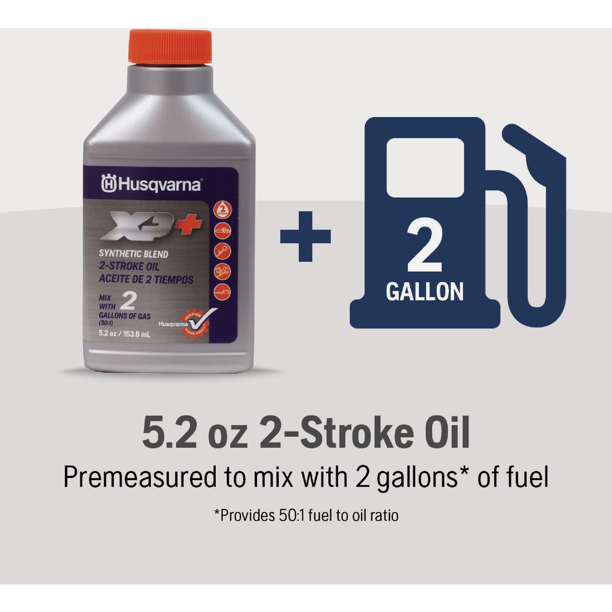 Husqvarna XP+ 5.2 Oz. 2-Stroke Synthetic Blend Engine Oil with Fuel Stabilizer Image 2