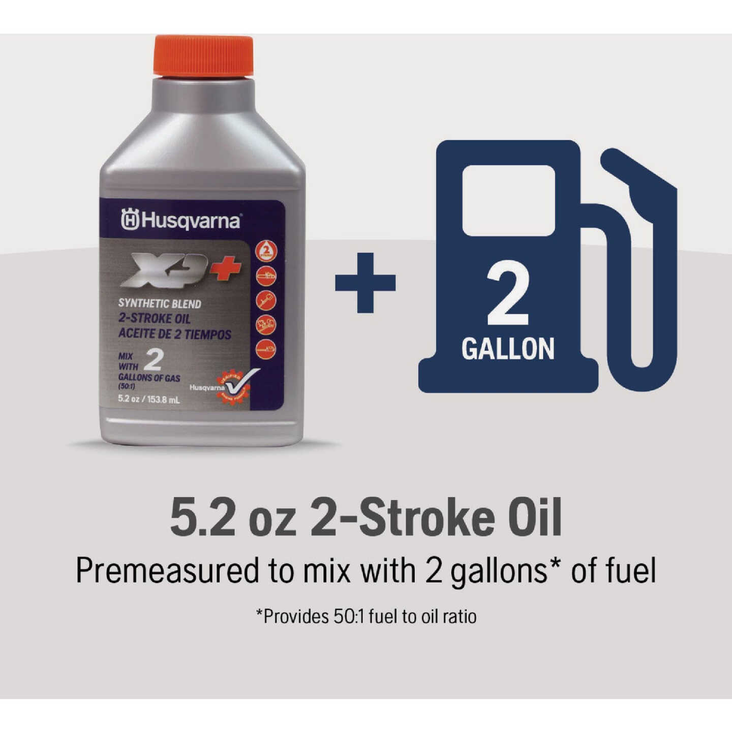 Husqvarna XP+ 5.2 Oz. 2-Stroke Synthetic Blend Engine Oil with Fuel Stabilizer Image 2