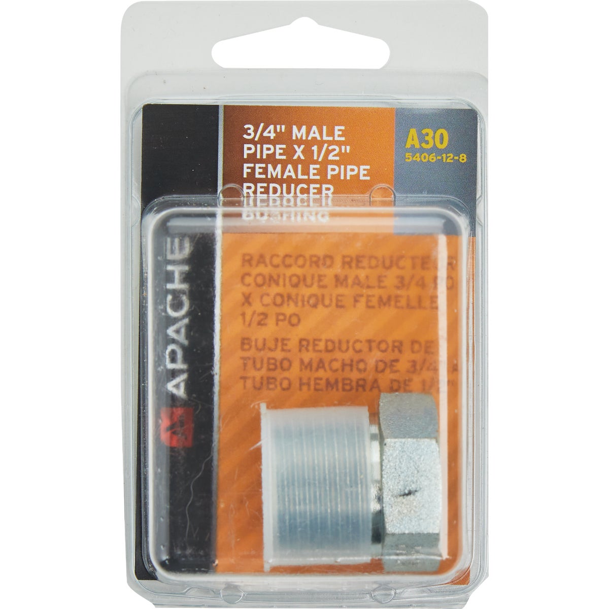 Apache 3/4 In. Male Pipe x 1/2 In. Female Pipe Hex Reducer Bushing Hydraulic Hose Adapter Image 2